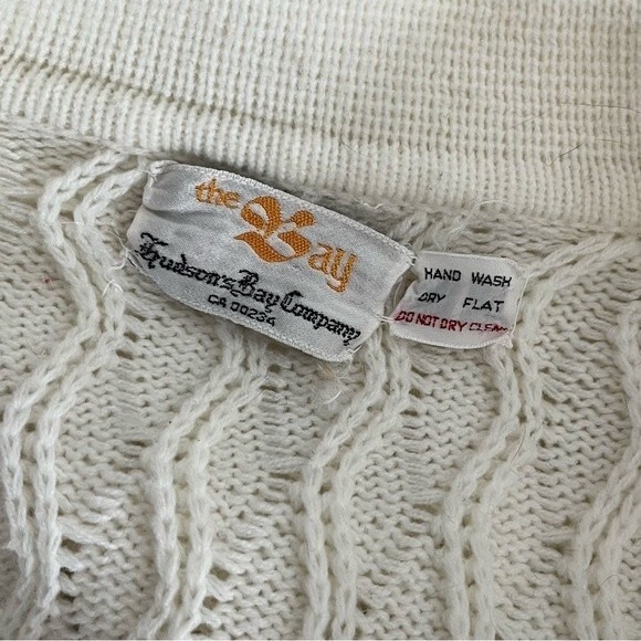 HUDSONS BAY The Bay Cardigan Longline Open Front Ivory Vintage - Picture 5 of 7